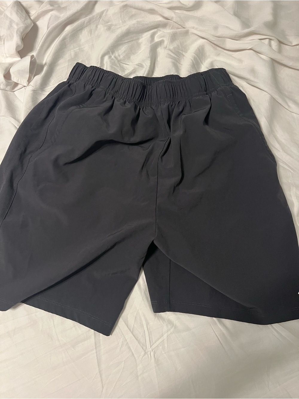 ZELOS Flex Men's Black Athletic Shorts with Liner and Drawstring size L